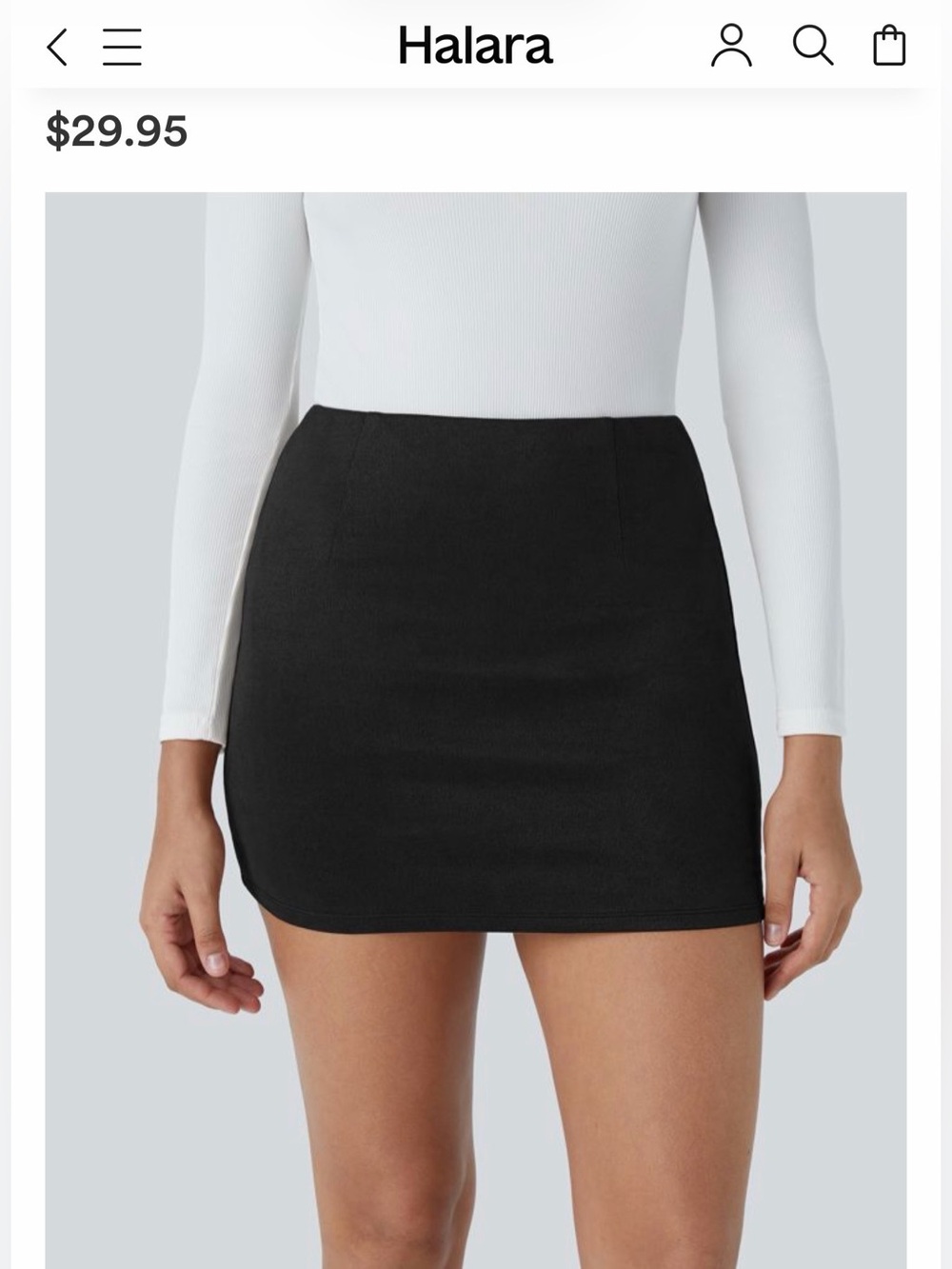 Halara High Waisted 2-in-1 Bodycon Suede Mini Skirt/Skort, Size Large